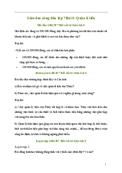 Giải GDCD 7 Bài 8: Quản lí tiền | Kết nối tri thức