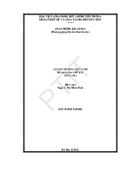 Giáo trình Cơ sở văn hóa Việt Nam | PTIT