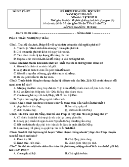 Đề thi giữa học kỳ 2 Lịch Sử 11 (có đáp án)