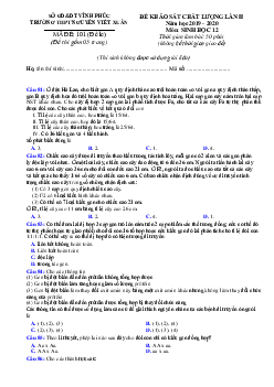 Đề thi thử THPT Quốc gia môn Sinh học năm 2020 lần 2 trường THPT Nguyễn Viết Xuân, Vĩnh Phúc