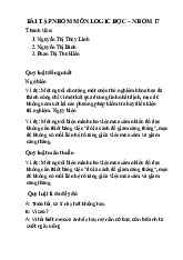 BÀI TẬP NHÓM MÔN LOGIC HỌC - NHÓM 17 NĂM HỌC 2023. Môn Nhập môn ngành Logistics và QLCCU | Đại học Trường Đại học Phenika.