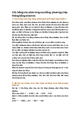 Cân bằng các phản ứng sau bằng phương pháp thăng bằng electron