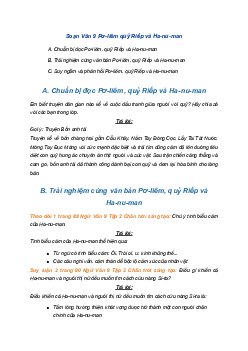 Soạn bài Pơ-liêm, quỷ Riếp và Ha-nu-man | SGK Ngữ Văn 9 Chân trời sáng tạo (Tập 2)