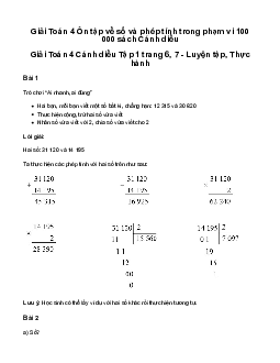 Giải Toán lớp 4 Bài 1: Ôn tập về số và phép tính trong phạm vi 100 000 Cánh diều