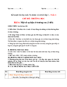 Giáo án Tự nhiên và xã hội 2 sách Chân trời sáng tạo (Cả năm)| Bài 6