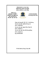 Tiểu Luận Nghiên Cứu Thị Trường Trà Sữa Toco Toco | Môn Nghiên cứu thị trường - Đại học Gia Định