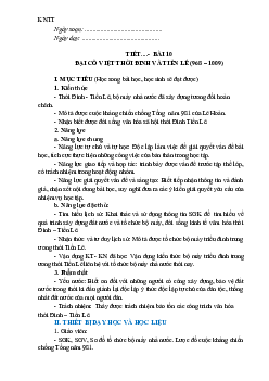 Giáo án Lịch sử 7 Bài 10 sách Kết nối tri thức với cuộc sống