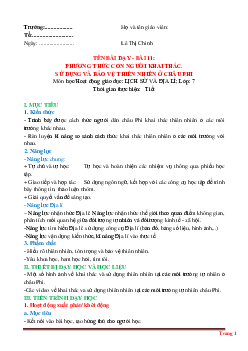 Giáo án Địa Lí lớp 7 sách kết nối tri thức học kỳ 2