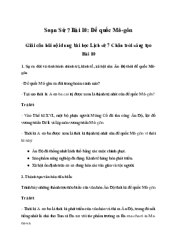 Giải Lịch sử 7 Bài 10: Đế quốc Mô-gôn | Chân trời sáng tạo
