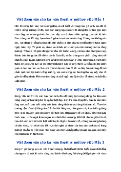 Viết đoạn văn cho bài văn thuật lại một sự việc | Tập làm văn 4