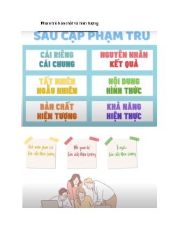 Phạm trù bản chất và hiện tượng