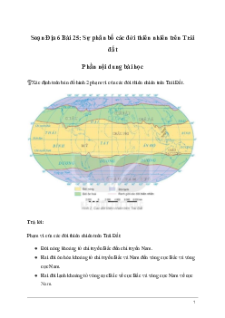Giải Địa lí 6 Bài 25: Sự phân bố các đới thiên nhiên trên Trái đất | Kết nối tri thức