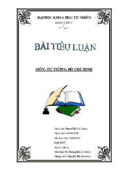 Tiểu luận: Phân tích quá trình hình thành và phát triển tư tưởng Hồ Chí Minh