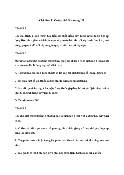 Giải Sinh 11 Ôn tập chủ đề 4: Sinh sản ở sinh vật | Cánh diều