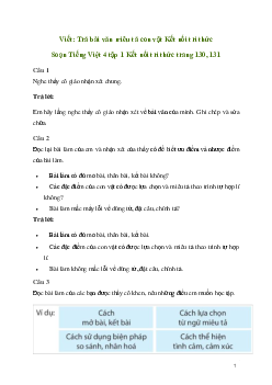 Soạn bài Viết: Trả bài văn miêu tả con vật | Kết nối tri thức
