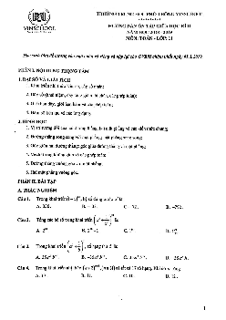 Hướng dẫn ôn tập giữa HK2 Toán 11 năm 2018 – 2019 trường THPT Vinschool – Hà Nội