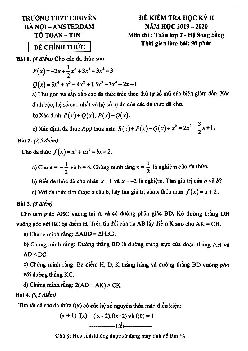 Đề thi học kỳ 2 Toán 7 năm 2019 – 2020 trường THPT chuyên Hà Nội – Amsterdam