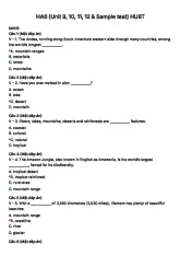Unit 9 10 11 12  Sample test môn English | Trường Đại học Kinh Doanh và Công Nghệ Hà Nội