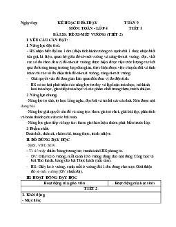Giáo án Toán lớp 4 Tuần 9 | Chân trời sáng tạo