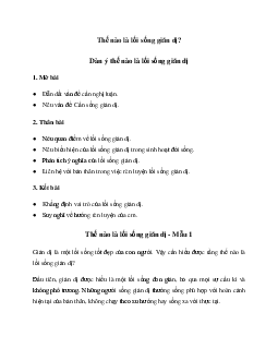 Viết bài văn trả lời cho câu hỏi: Thế nào là lối sống giản dị? | Văn mẫu lớp 7 Cánh diều