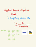 Final Exam Notes | Môn Applied Linear Algebra - Trường Đại học Quốc tế, Đại học Quốc gia Thành phố Hồ Chí Minh