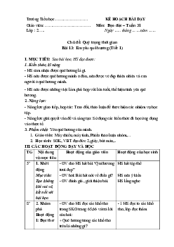 Giáo án Đạo đức 2 sách Cánh diều (Cả năm) | Bài 13