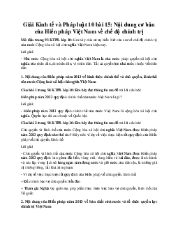 Giải Kinh tế và Pháp luật 10 bài 15 KNTT