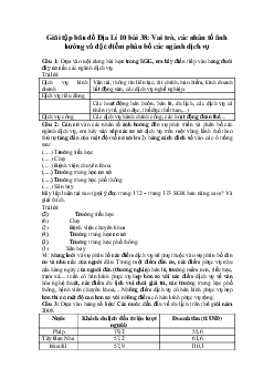Tập bản đồ Địa lý lớp 10 bài 38: Vai trò, các nhân tố ảnh hưởng và đặc điểm phân bố các ngành dịch vụ