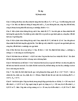 Đề cương ôn tập Kỹ thuật nhiệt