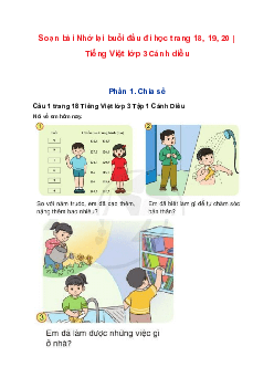 Soạn bài Nhớ lại buổi đầu đi học trang 18, 19, 20 | Tiếng Việt lớp 3 Cánh diều