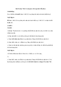 Giải Tin học 7 bài 3: Làm quen với trang tính (Tiếp theo) | Cánh diều