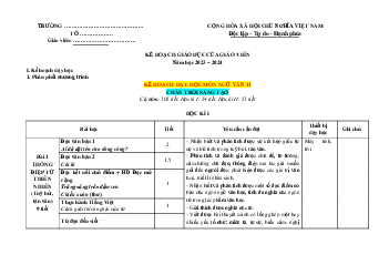Kế hoạch giáo dục Ngữ văn 11 Chân trời sáng tạo