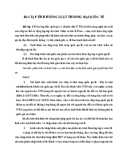 Bài tập tình huống luật Thương mại quốc tế