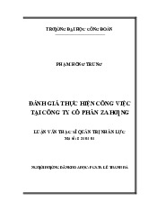 Luận văn đánh giá thực hiện công ty cổ phần gia hưng | Môn quản trị nhân lực