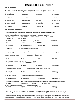 Đề luyện thi vào lớp 10 THPT Chuyên Tiếng Anh năm học 2023-2024 có đáp án - Đề thi thử số 51