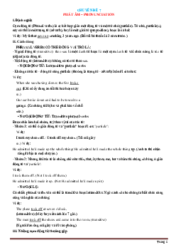 Chuyên đề 7: PHÁT ÂM - PRONUNCIATION Tiếng Anh 9