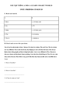 Bài tập Unit 3 lớp 6 Friends i-Learn Smart World số 3