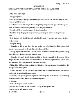 Giáo án Khoa học lớp 4 Bài 3 | Cánh diều