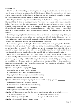 PASSAGE 26_Theme 2. Education (Giáo dục)