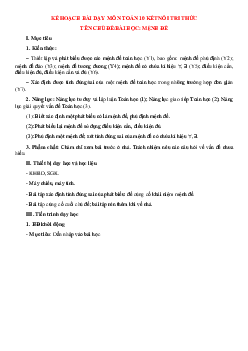 Giáo án Toán 10 sách Kết nối tri thức với cuộc sống (Cả năm) | Đề 1