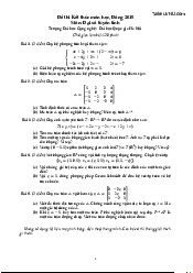 Tổng hợp đề thi và đáp án - Đại số tuyến tính | Trường Đại học Công nghệ, Đại học Quốc gia Hà Nội