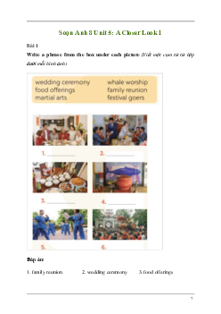 Giải Tiếng Anh 8 Unit 5: A Closer Look 1 | Kết nối tri thức