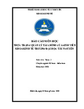Thực trạng quản lý tài chính của sinh viên môn Kinh tế phát triển | Trường Đại Học Tây Nguyên