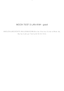 MOCK-TEST-3 | ENGLISH LINGUISTICS AND LITERATURE (K40) | Đại học Khoa học Xã hội và Nhân văn, Đại học Quốc gia Thành phố HCM
