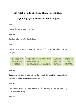 Soạn bài Viết: Trả bài văn kể lại một câu chuyện | Kết nối tri thức