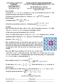 Đề thi chọn HSG thành phố môn Toán năm 2018 – 2019 sở GD và ĐT Hải Phòng