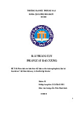 Phân tích các hình thức thể hiện sự tồn tại của pháp luật, liên hệ thực tiến ở Việt Nam hiện nay và làm bài tập thừa kế | Bài thảo luận pháp luật đại cương