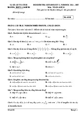 Đề giữa học kỳ 1 Toán 11 năm 2024 – 2025 trường THPT Cẩm Bình – Hà Tĩnh