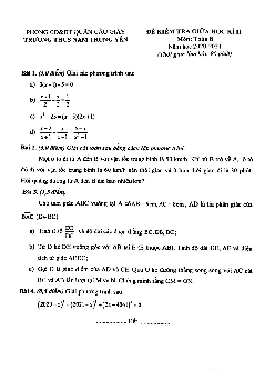 Đề kiểm tra giữa kì 2 Toán 8 năm 2020 – 2021 trường Nam Trung Yên – Hà Nội