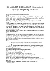 Giải bài tập Sách Bài Tập GDCD lớp 9 Bài 7: Kế thừa và phát huy truyền thống tốt đẹp của dân tộc